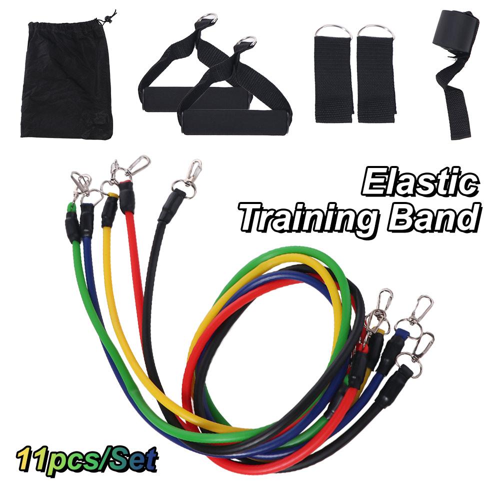 11Pcs/Set Anti-Break Resistance Band Set Portable Pull Rope Set Full Body Workout