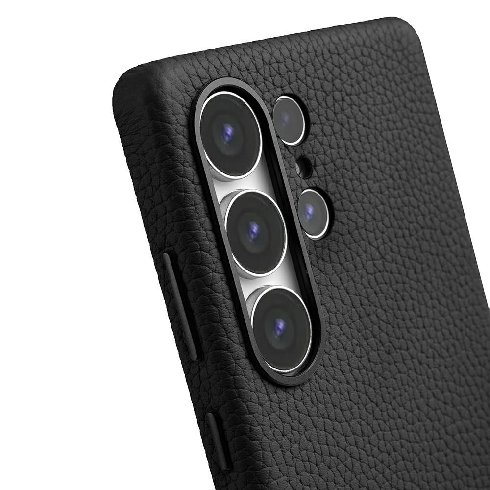 MELKCO Case for Samsung Galaxy S25 Ultra, Leather, Black