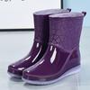 High Quality Turquoise Jelly Women's Anti-Slip Rain Boots | Summer PVC Ankle Boots with Cushioned EVA Insole & TPR Sole
