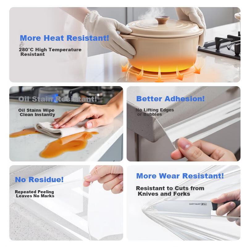 Jinlongxing Kitchen Countertop Protective Film 0.7*5m Stove Protective Mat Quartz Countertop Thickened Furniture Crystal Film
