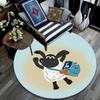 Shaun the Sheep Round Area Rug,Carpet Rug for Living Room Bedroom Sofa Playroom Decor,Non-slip Floor Mat