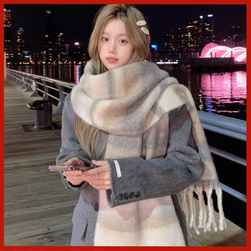 Winter Women'S New Imitation Cashmere Scarf Meilad High End Korean Edition Warm Retro Fashion Versatile Thick Shawl