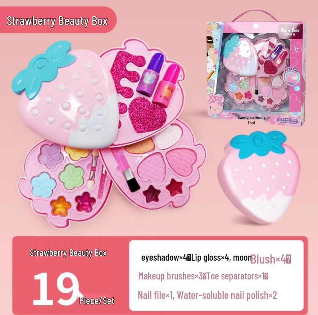 Детский набор для макияжа: Лак для ногтей, помада, тени для век для сцены и ролевых игр