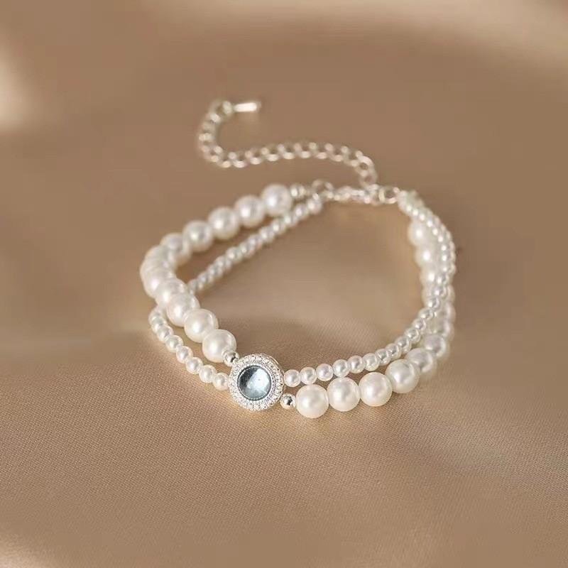 Элегантный браслет из искусственного жемчуга ручной работы для женщин с винтажным геометрическим дизайном