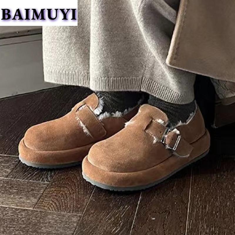 Замшевые туфли на плоской подошве, женские туфли, зимние новые короткие плюшевые теплые туфли 2025 года, новые трендовые модные зимние ботильоны, повседневные спортивные кроссовки