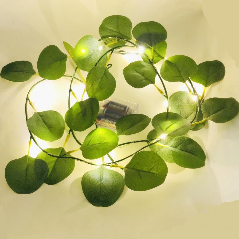 Solar-Powered Eucalyptus Vine String Lights