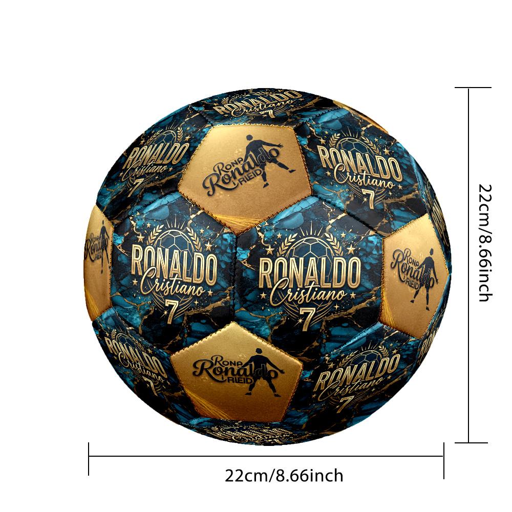 Ronaldo's Golden Legacy Size 5 Soccer Football Machine-Stitched Indoor/Outdoor Universal Football Unique Gift for Soccer Lovers
