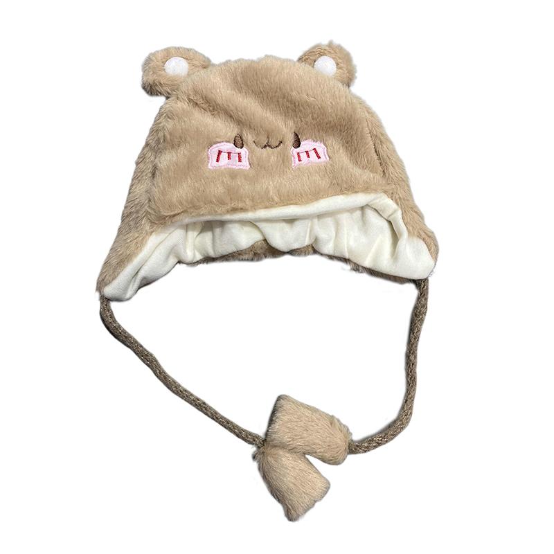 Capybara зимние теплые детские шапки для девочек и мальчиков флисовые шерстяные шапки с подгибкой с комками шерсти защитные шапки для ушей мягкий чепчик для новорожденных