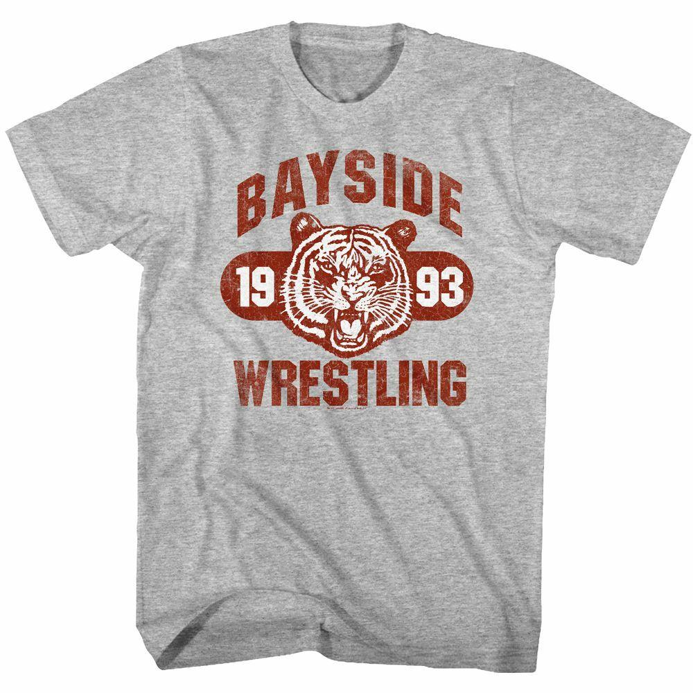 Saved By The Bell Bayside Wresting Gray Heather Adult T-Shirt Mens Womens Tees Top