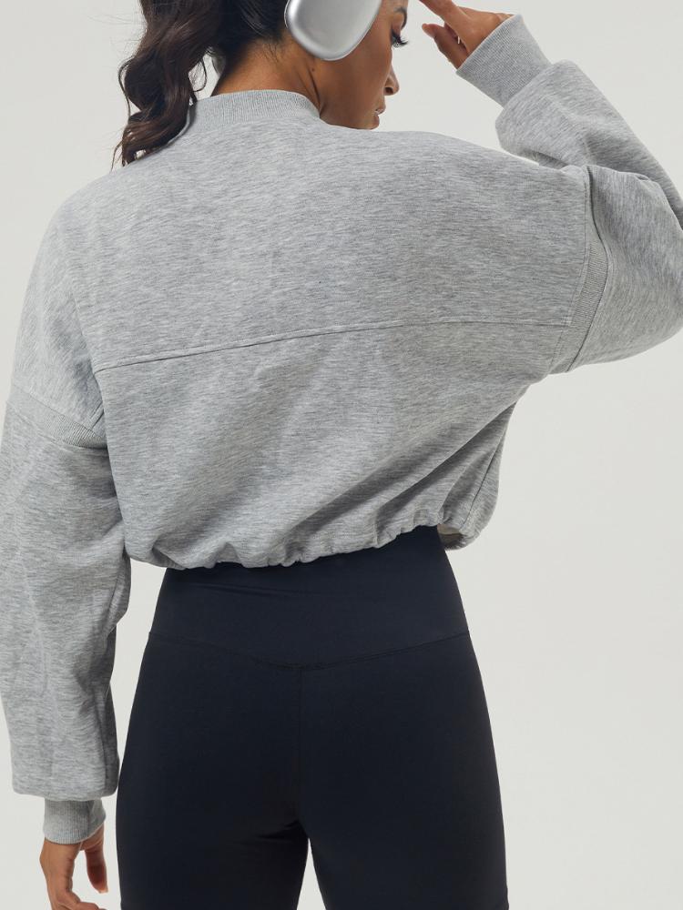 Осень-зима свободные спортивные толстовки женские пуловеры с длинным рукавом на молнии тренировочная рубашка женские джоггеры фитнес-тренировки топы