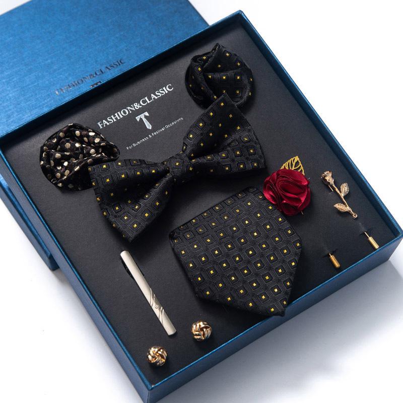Men'S Tie Bow Tie Square Towel 8-Piece Gift Box Set Boyfriend Tie Gift