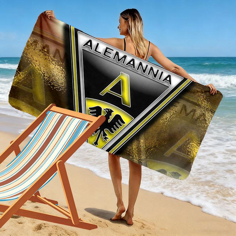 Пляжное полотенце с принтом Alemannia Aachen, Большое мягкое быстросохнущее полотенце для пляжа, кемпинга, плавания