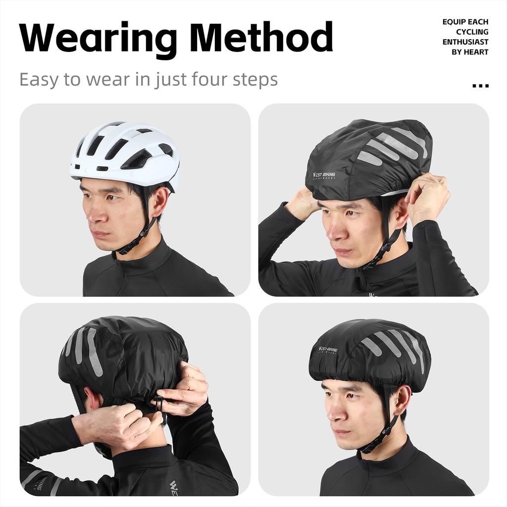 Велосипедный шлем Дождевик Светоотражающий дорожный велосипедный шлем Водонепроницаемый пылезащитный шнурок