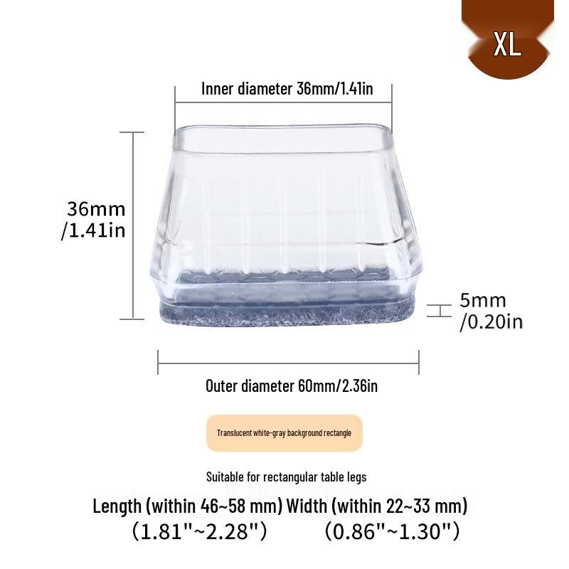 Силиконовые накладки на ножки стульев с фетровыми накладками - Защита мебели и снижение шума