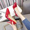 Fashion 2024 Spring and Autumn New Large Size High Heels Patent Leather Thin Heel Shallow Mouth Temperament All-match Women's Shoes