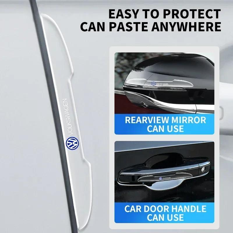 4PCS Transparent Car Door Anti-collision Protector Bumper Strip Sticker For Volkswagen VW Golf 4 6 7 GTI Tiguan Passat B5 B6 zh4