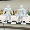 Мускулистая статуэтка кота с гантелей, статуя для фитнеса, домашний декор для рабочего стола, подставки под телевизор, прихожей, уникальный подарок, 3D-печатная модель