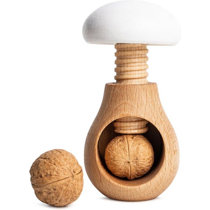 Casse-Noix Creative Home Champignon Manuel Bois Blanc 10x7 cm