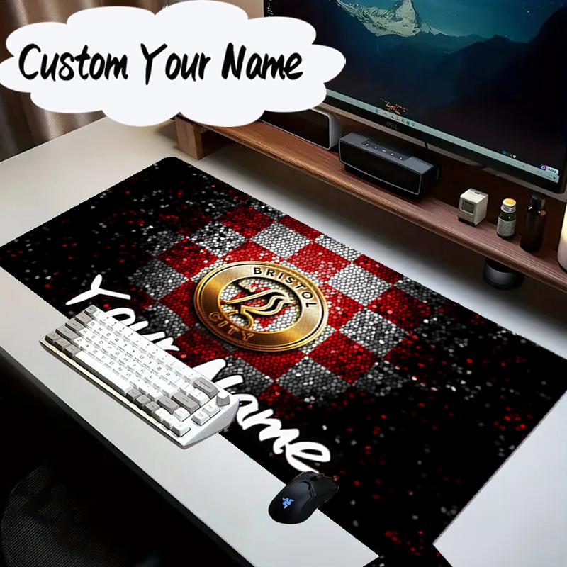 Custom Name Mouse pad Bristol Fc Crest Mouse Pad Desk Mat, Non-Slip Rubber Backer Pad For Computer Notebook Gaming Mouse Pad Birthday Gift