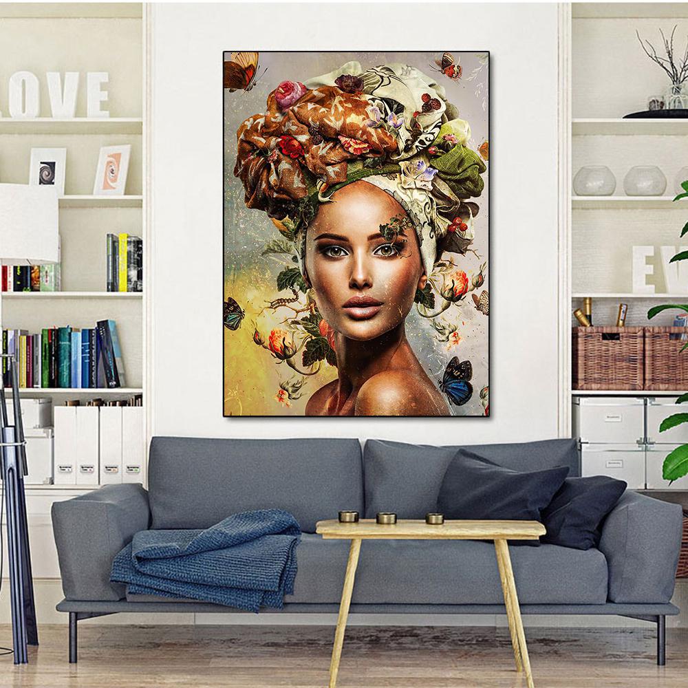Декоративная цветочная картина абстрактная женщина художественная печать постер картина интерьер холст настенная живопись гостиная украшение дом