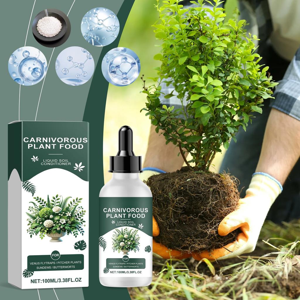 Plant Fertilizer For Carnivorous Plants, Premium Liquid Carnivorous Plant Fertilizer & Feeding Supplement For Growth 100ML