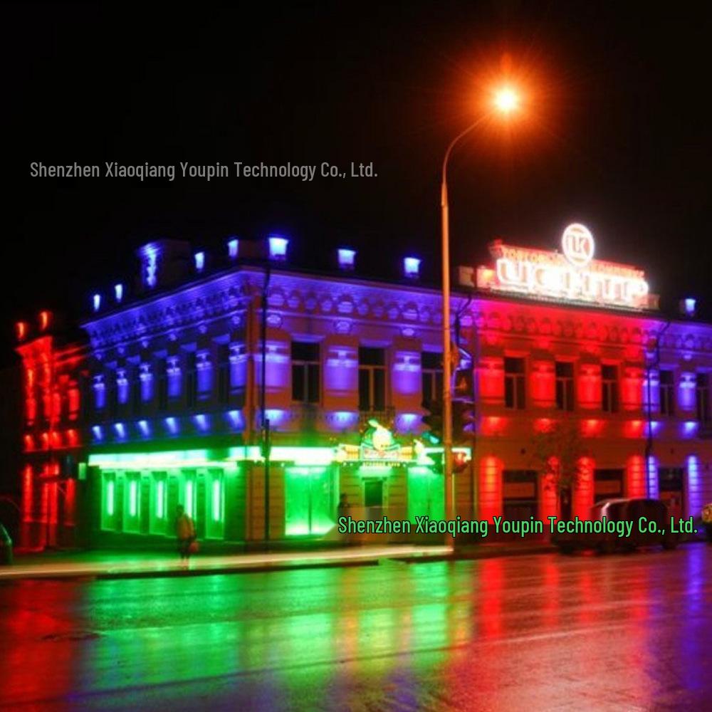 Водонепроницаемый уличный светодиодный прожектор RGB-W с автоматическим семицветным миганием для парковых ландшафтов