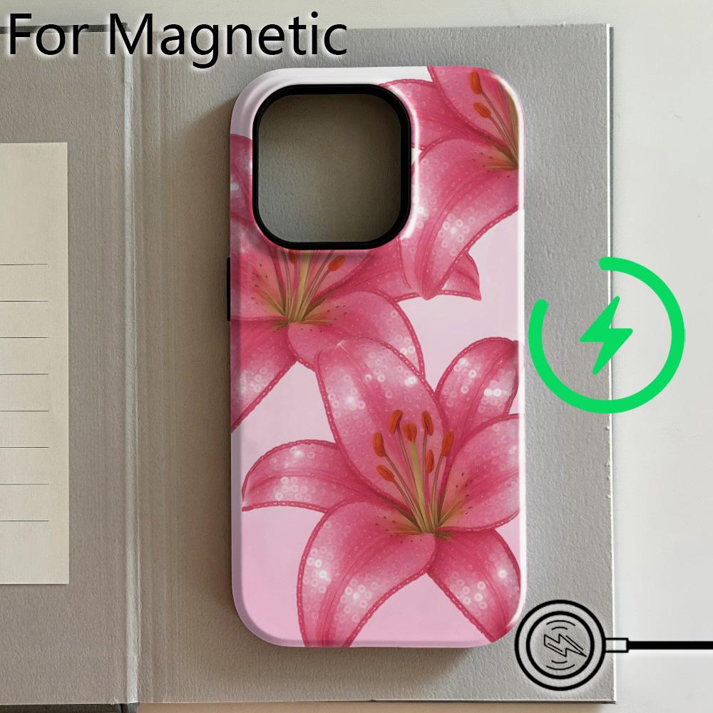 Luxury Clmj BUGR Creative Floral Island Phone Case for iPhone 17 16 15 14 13 12 11 Pro Max Plus Air Magnetic Double-layer Cover