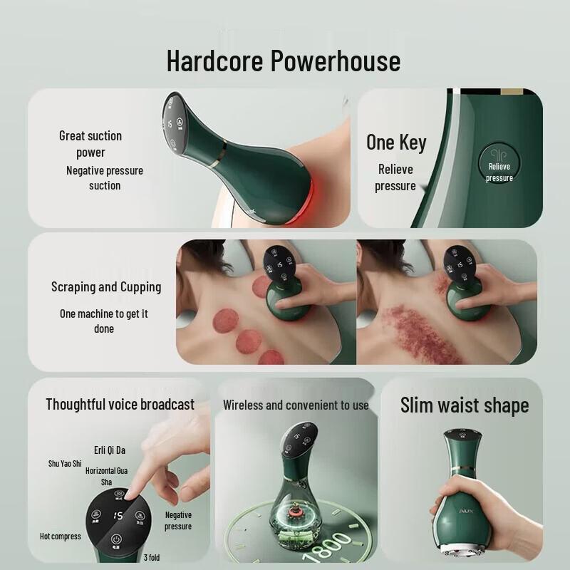 AUX Multi-Function Gua Sha and Cupping Massager CN plug (adapter included)