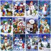 Full Square/Round 5D Diy Diamond Painting Snowman Cartoon Diamond Embroidery Winter Scenery Handmade Gift Christmas Decor