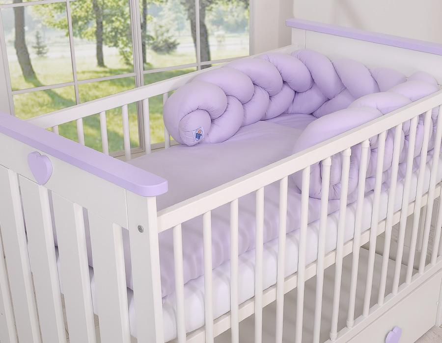 Braided Crib Bumper - Purple