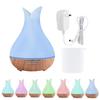 400ml Wood Grain Air Humidifier Aroma Essential Oil Diffuser with 7 Color Changing Lights for
