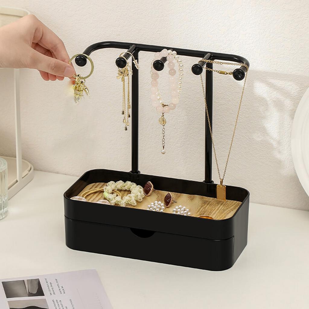 Jewelry   Double Layer Jewelry Drawer Storage Display Rack for Necklaces Bracelet Ear
