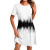 Женское модное повседневное платье с круглым вырезом и коротким рукавом