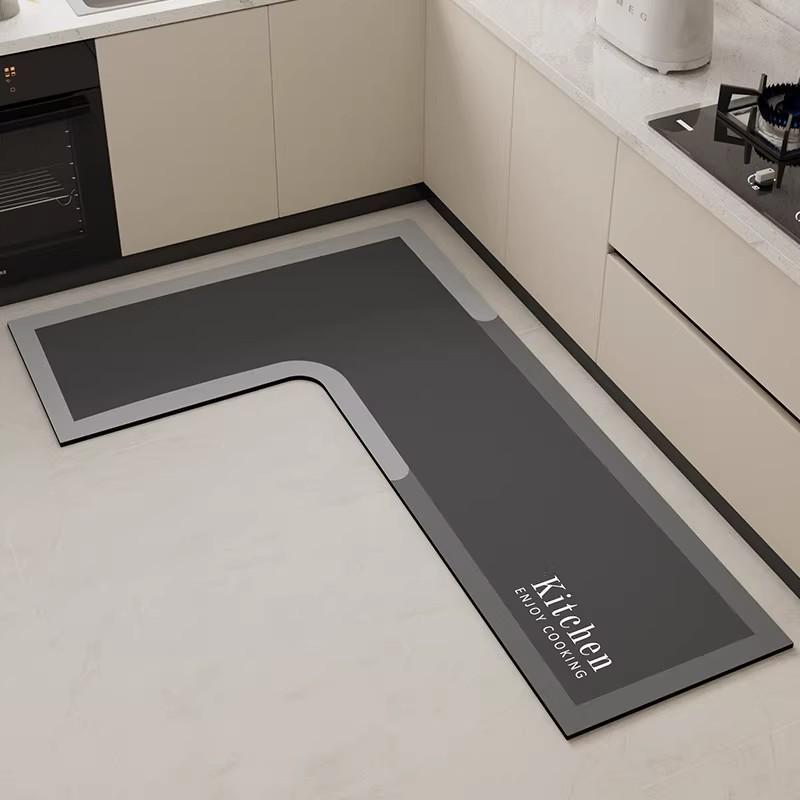 Г-образный абсорбирующий кухонный коврик - мягкий, устойчивый к грязи, простой в уходе, напольный коврик с диатомовой грязью