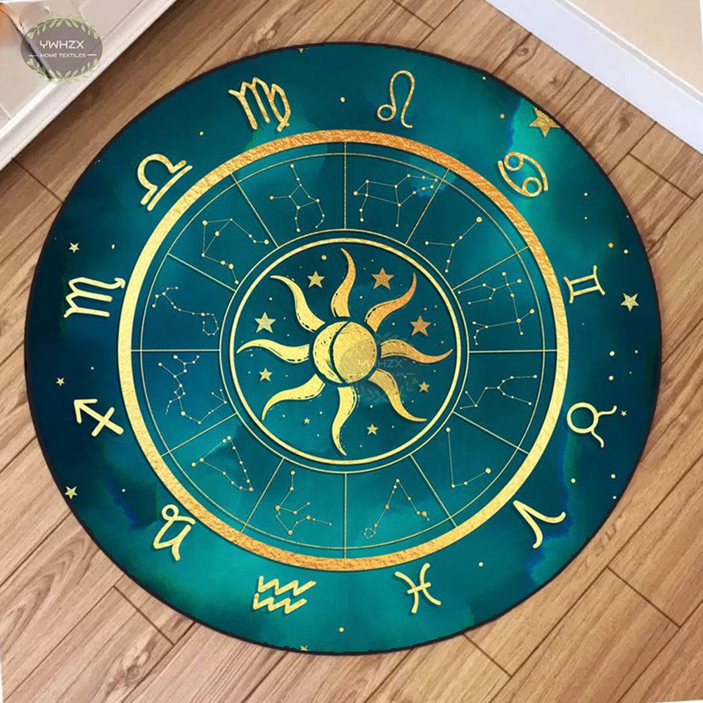 Круглый напольный коврик Mystic Constellation, колесо Таро Constellation, нескользящий ковер для гостиной, коврик для медитации, домашний декор