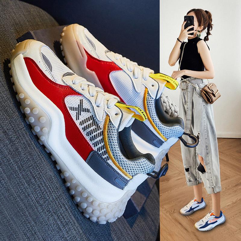 Обувь для папы, женская модная весенняя новая женская обувь, тонкая дышащая сетчатая обувь, универсальная повседневная спортивная обувь