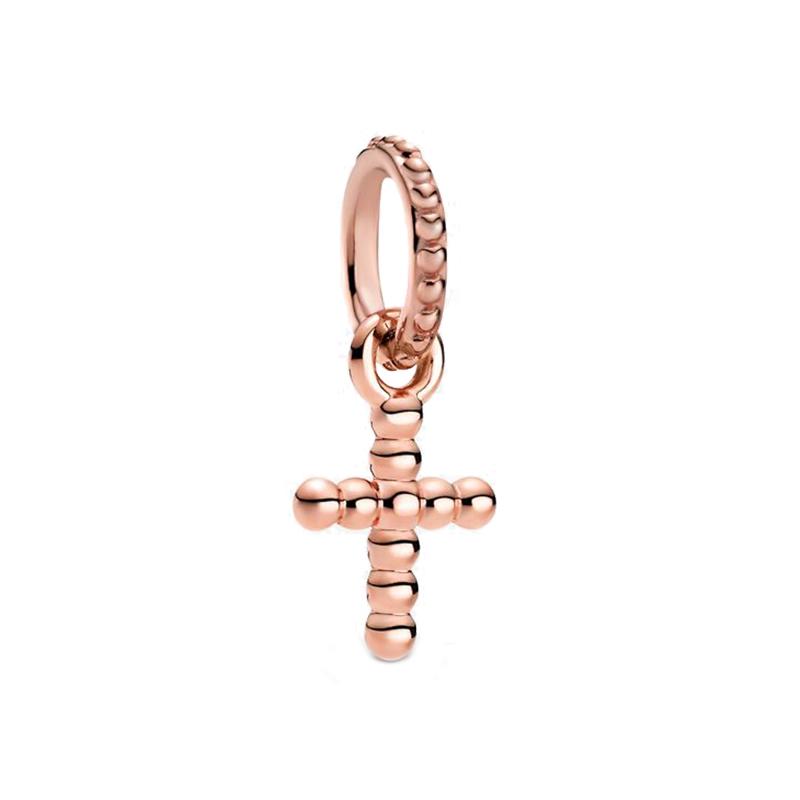 Cross Charms Fit Fashion Original Bracelets 925 Silver Pave Zircon Bible Bead Religion Holy Angel Safety Chain Charm DIY Jewelry