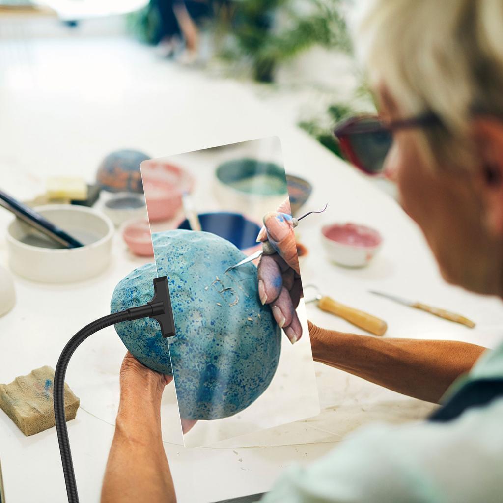 Настольная лупа 4X 5X Прямоугольная полностраничная лупа Гибкая лупа "свободные руки" для чтения Слабовидящие Пожилые люди Дети