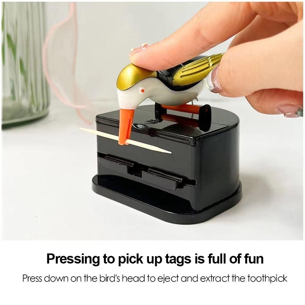 Creative Pop-Up Toothpick Box Cute Little Bird Woodpecker Toothpick Container Home Furnishing