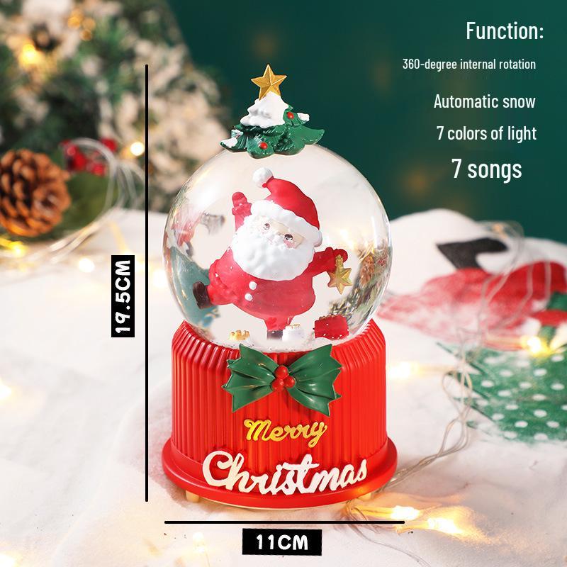 Children's Christmas Decorations: Crystal Ball Music Box Ornament for Tabletop