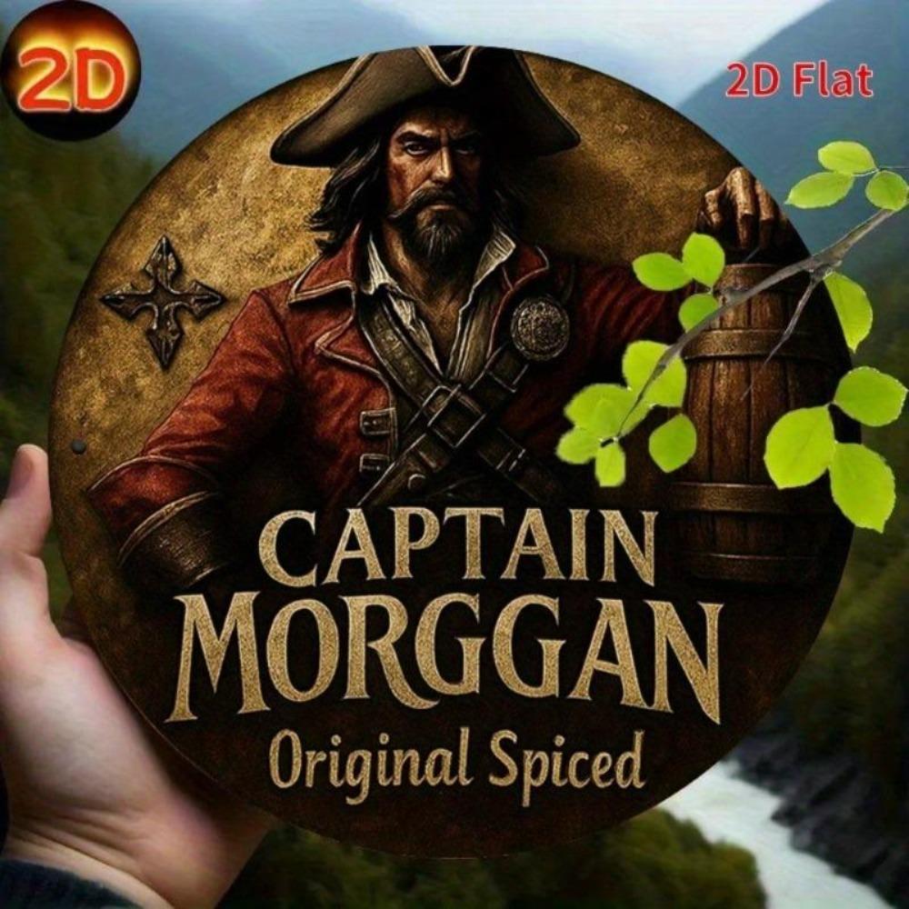 Vintage Metal Sign Captain Morgan Rum Bar Pirate Wall Art Home Pub Decor