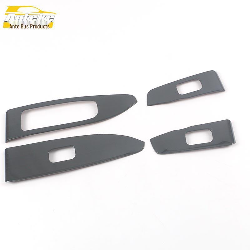 21 Mocha Glass Lift Frame Stainless Steel Window Armrest Button Sticker