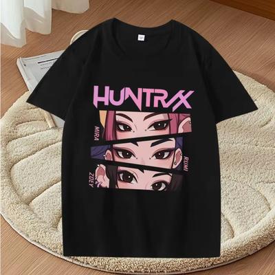 Kpop Demon Hunters Графические футболки 2025 Мужские Женские Большие Хлопковые Аниме Уличная одежда С коротким рукавом Летние Печатные Унисекс Топы
