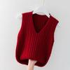 Women's Sleeveless Vest Vest Sweater with A Loose Bottom Autumn Winter Knitted Pullover