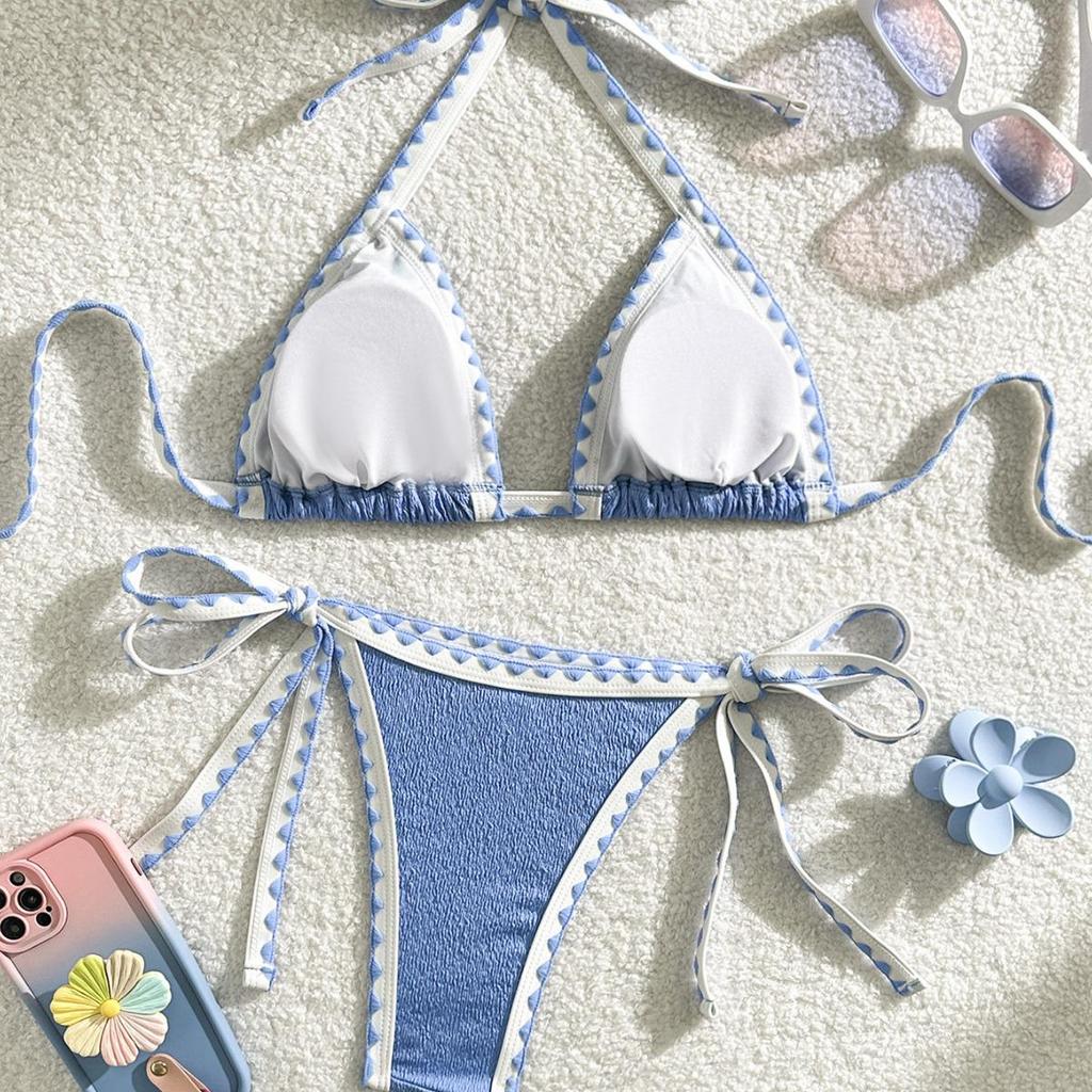 Женский разноцветный купальник однотонной расцветки - Сексуальное бикини в стиле инс для пляжа