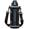 IRIS OHYAMA Kids' Sports Water Bottle, 1 Liter, Blue. Vacuum Insulation Keeps Water Cold for 6 Hours One-handed Opening for Easy Drinking. Includes a