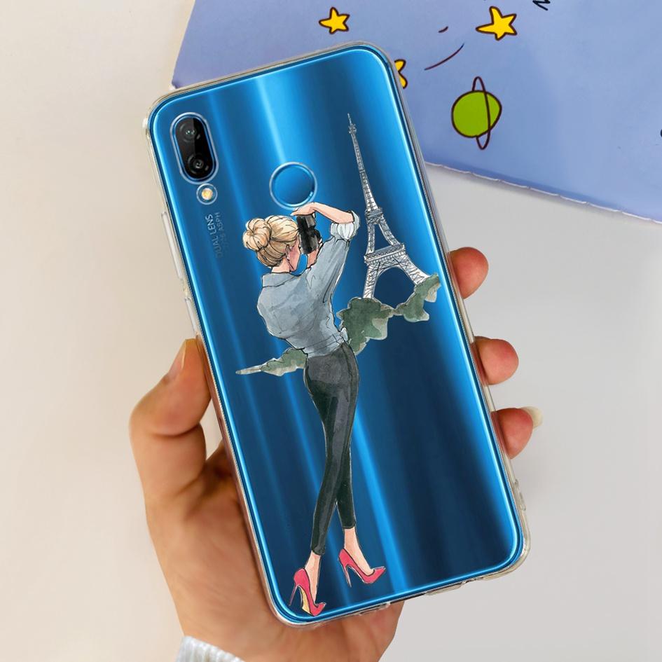 Чехол для Huawei P20 Lite Чехол Милый Астронавт Мультяшный Тонкий Прозрачный Мягкий Силикон Задняя Крышка Телефона Для Huawei P20Lite ANE-LX2 Funda