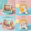 Wooden Montessori Threeinone Desktop Rattling Drum For Toddlers Educational Toy