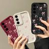 Мягкий матовый чехол из ТПУ с принтом в виде бантика для моделей Samsung - Противоударный с защитой объектива