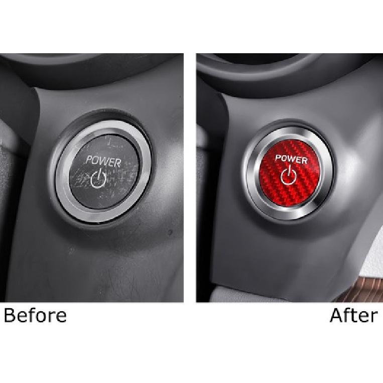 Red Real Carbon Fiber Engine Start Stop Button Cover For Toyota Lexus Hybrid EV